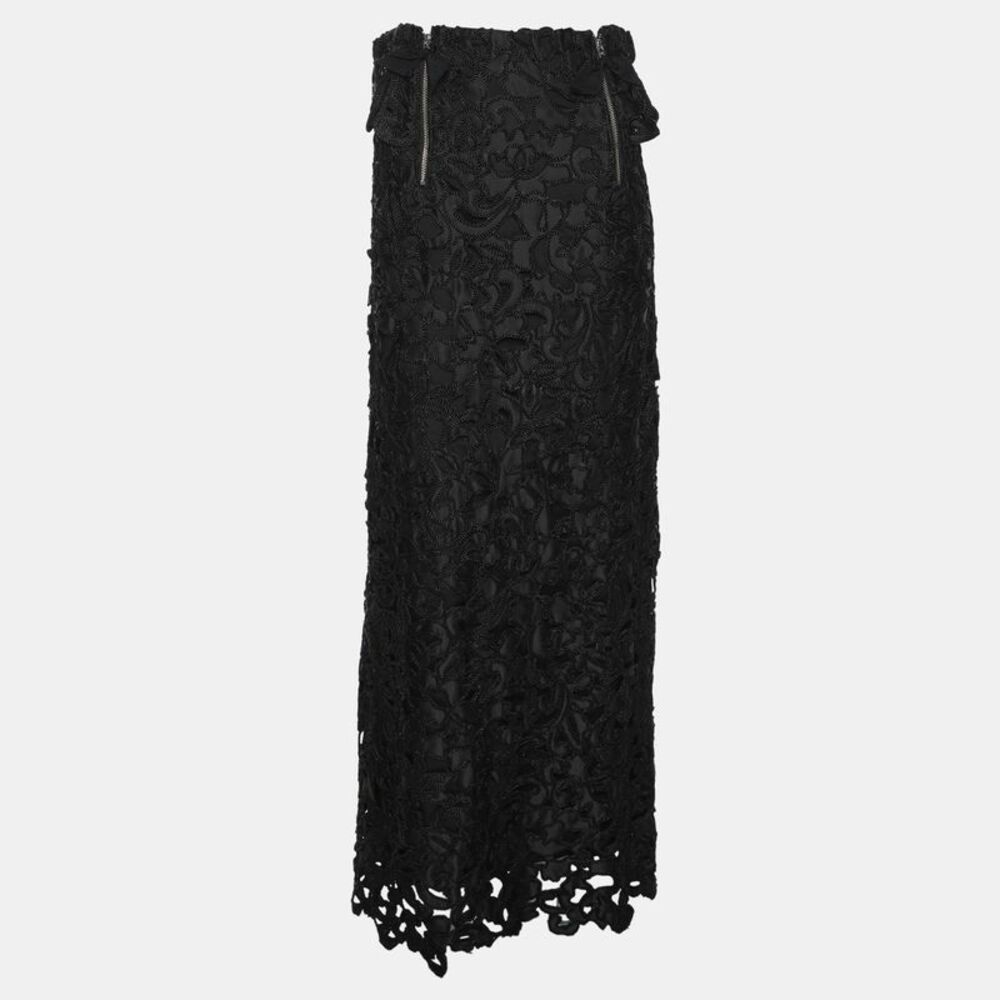 Toga Archieves Black Polyester And Chord Embroidered Strapless Midi Dress M